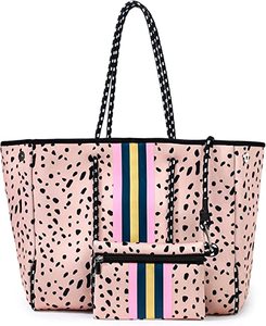 Trymall – grand fourre-tout polyvalent en néoprène, sacs à bandoulière de voyage léopard pour le travail de plage - Product Image 1