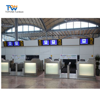 Équipement d'aéroport rangement de bagages de passager d'aviation billet d'enregistrement au comptoir de réception mobilier de bureau moderne propre 1 pièce