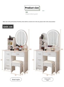 북유럽 모던 심플 화장대 다기능 화장대 코너 MDF 미러 화장대 침실용 수납장 - Product Image 6