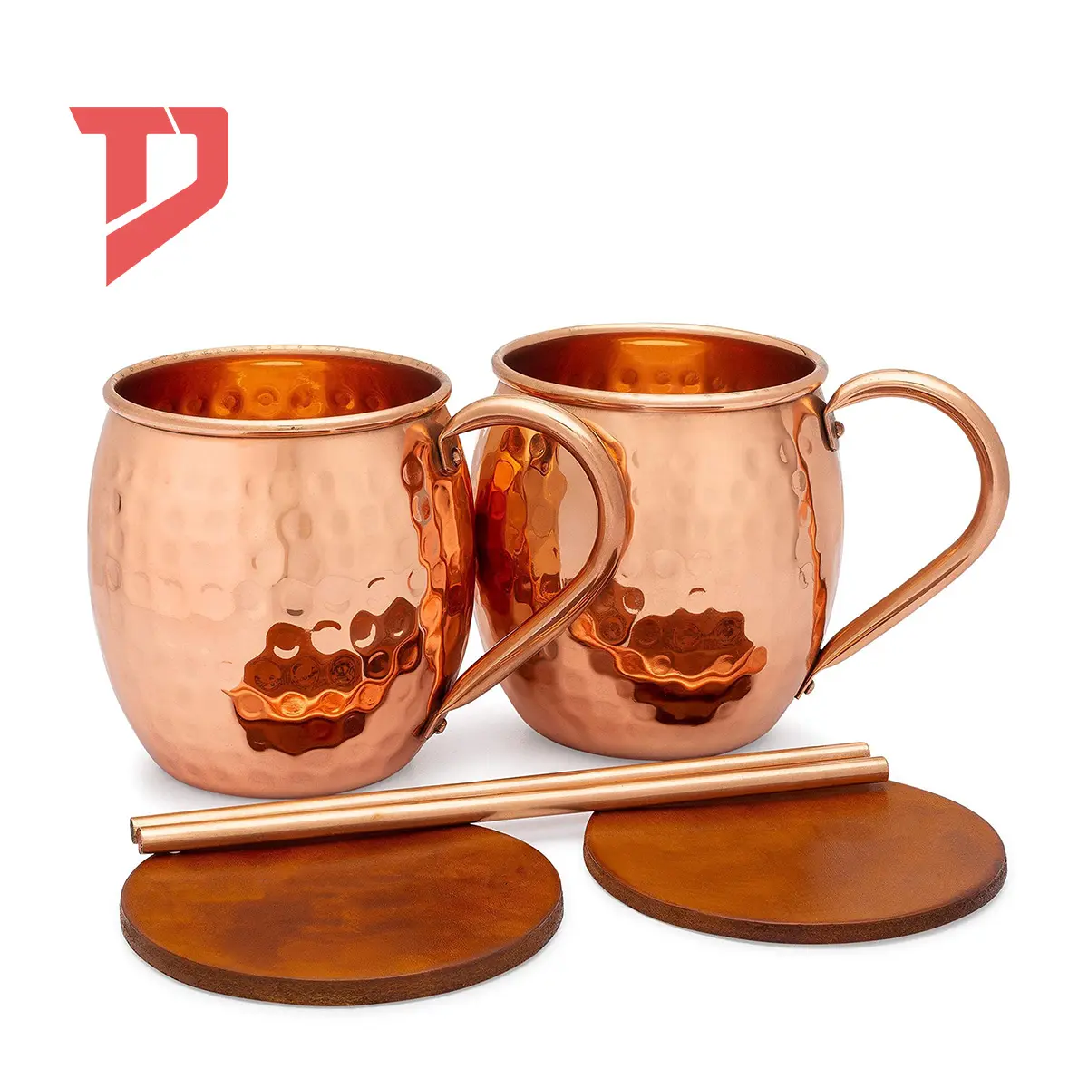 Vente à chaud de tasses mule personnalisées pour cocktail de bière de Moscou tasses de fête marteau tasse à mule moscovite en acier inoxydable plaqué cuivre