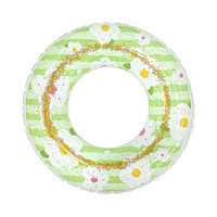 Bouée gonflable en PVC personnalisée avec logo imprimé, vente en gros d'usine, motifs donuts et fleurs, pour enfants, idéale pour les fêtes à la plage
