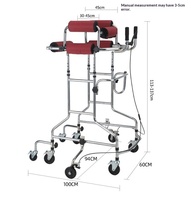 Déambulateur pliant en alliage d'aluminium à pliage instantané, batterie au lithium 24V/6AH, équipement d'entraînement de rééducation assistée pour adultes