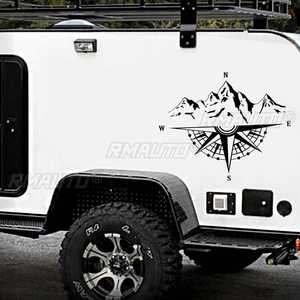 Autocollant de voiture boussole de montagne 50x41cm, style sport et aventure, décoration de carrosserie et de vitres, accessoires automobiles - Product Image 3
