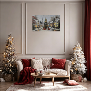 Décoration murale moderne pour arbre de Noël, LED, multicolore, 45x76cm, impression sur toile, <span class=keywords><strong>peinture</strong></span> aquarelle - Product Image 5