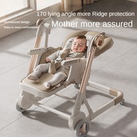 Chaise haute évolutive 2-en-1 pour enfants : table à manger, siège réglable, balancelle et chaise berçante pliable pour bébé