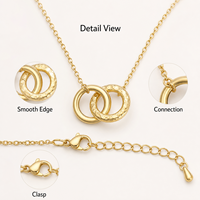 Collar con Colgante de Doble Anillo Personalizado, Cadena de Acero Inoxidable, Joyería de Moda para Regalo