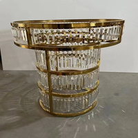 Meubles de mariage, table à gâteau d'hôtel, base en acrylique blanc cristal, décoration pour événements et fêtes de mariage