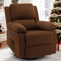 Meilleur fauteuil inclinable à bascule en tissu chenille noir pour salon, fauteuil de relaxation massant pour tout espace