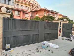 <span class=keywords><strong>Portail</strong></span> coulissant de sécurité en aluminium sur mesure de <span class=keywords><strong>6</strong></span> pieds, design simple, pour allée extérieure, usage domestique - Product Image 4