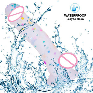Dildo en silicone transparent avec base à ventouse évasée pour un jeu mains libres, jouets sexuels pour adultes pour femmes/débutantes - Product Image 3