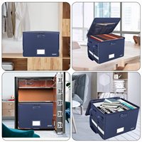 Caja de Archivos Plegable Ignífuga con Tira Reflectante Nocturna y Candado Organizador de Archivos Portátil