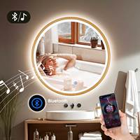 Miroir de salle de bain intelligent LED tendance 2025, anti-buée, design Art Déco, cadre argenté, fixation murale, commande tactile, personnalisable