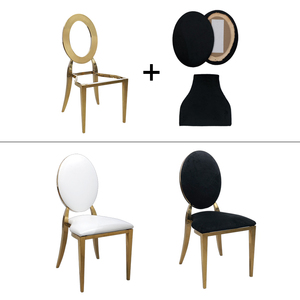 Modernas Sillas de Acero Inoxidable Apilables para Hotel con Respaldo Ovalado, Muebles para Eventos <span class=keywords><strong>y</strong></span> Comedor para Salones, <span class=keywords><strong>Banquetes</strong></span>, <span class=keywords><strong>Bodas</strong></span> <span class=keywords><strong>y</strong></span> Bares - Product Image 1