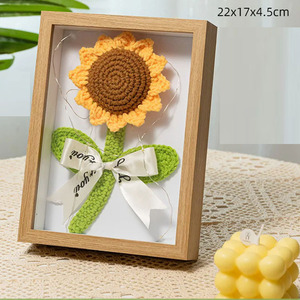 2025 Creative Graduation Hand Knitted <b>Flowers</b> <b>Wall</b> Hanging Decorative Gift Crochet Sunflower - Product Image 3