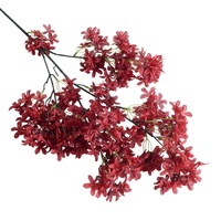 Composition florale artificielle en soie faite à la main, thème Automne Mystérieux, avec Lilas, Fleur de Cerisier et Orchidée, pour la décoration de plafond de salle de mariage