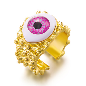 Bagues œil turc plaqué or, style européen et américain, tendance, avec motif œil protecteur, uniques et audacieuses, pour cadeau de fête - Product Image 3