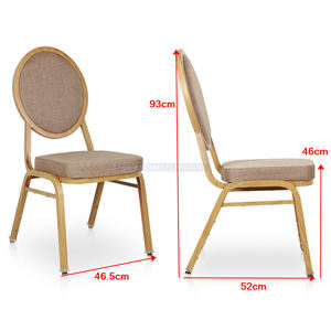 Silla de restaurante apilable con aspecto de madera Acabado de aluminio Brazos de espuma de alta densidad para fiestas - Product Image 6