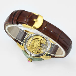 Buddhism Style Original Design Natural Jade <b>Watch</b> for Men and Women Luxury Leather Strap Automatic <b>Mechanical</b> <b>Watch</b> - Product Image 4