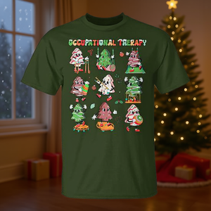 T-shirt de Noël pour la thérapie ocupatoire, design festif pour les thérapeutes - Product Image 3