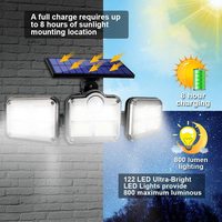 Lampe Solaire d'Extérieur à Tête Triple, Projecteur LED avec Détecteur de Mouvement et Télécommande, Lumière LED Solaire, Vente en Gros Usine