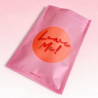 Sacs plats en plastique miniatures thermoscellables imprimés sur mesure, à trois soudures latérales, pour emballage de masques faciaux et cosmétiques