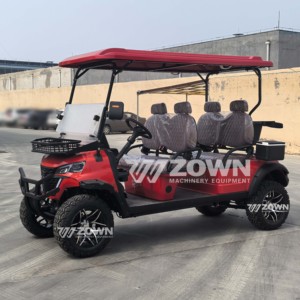 Carrito de Golf Eléctrico Todoterreno de 4 Plazas con Toldo Rojo Resistente, Parabrisas Plegable y Ruedas Deportivas de Aleación - Product Image 4