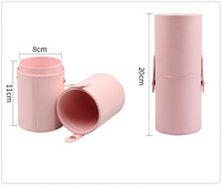 Cubo de Almacenamiento para Brochas de Maquillaje, Gran Capacidad, Cuero PU, Multicolor, Herramientas de Belleza, Venta al por Mayor