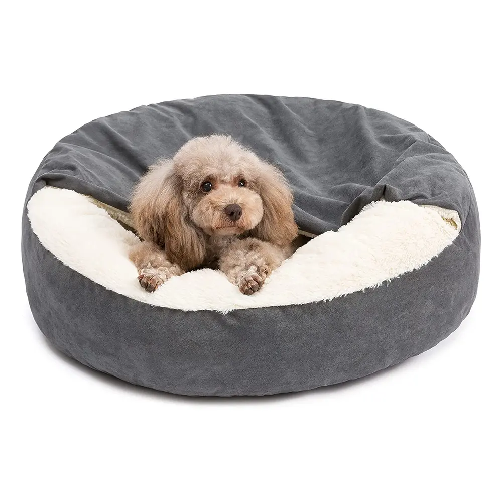 Hot Sale Luxo Quente Rodada Cat Camas Lavável Rodada Dog Cama Half Pack Cat Nest Deep Sleep Pet Bed