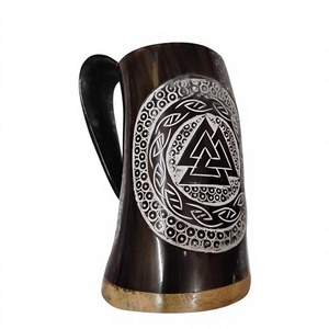 Taza de Cerveza de Cuerno de Búfalo Real Pulido, Hecha a Mano, Impermeable, Personalizada, Reutilizable, Segura para Contacto con Alimentos, Estilo Vikingo Moderno, Más Vendida - Product Image 6