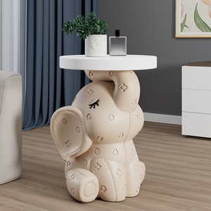 Elephant Side <b>Table</b> Cartoon Leather End <b>Table</b> Cute <b>Bedside</b> Nightstand Living Room Bedroom Decor Gift - Product Image 5