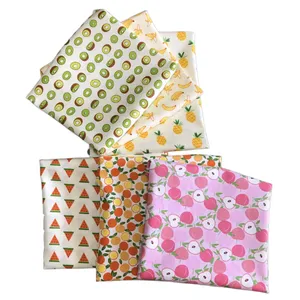 Wholesale customized fruit banana pineapple kiwi strawberry 100% cotton poplin printed fabric for baby bedding prints