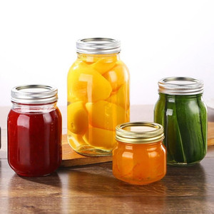 ขวดโหลเก็บของขายส่ง ทนความร้อน รูปทรงสี่เหลี่ยมและทรงกลม สำหรับแยม เลมอนเคิร์ด น้ำผึ้ง เจลลี่เต่า ขวดแก้วแบบปิดผนึกได้ - Product Image 4