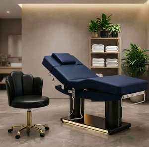 Lit de Beauté Facial de Luxe Haute Qualité avec Coussin Confortable à Commande au Pied, Base Dorée, Mobilier de Salon, Lumière LED – Nouveauté 2026, Vente Flash - Product Image 1