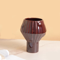 Vase en céramique violet classique fleurs fraîches arrangeur hydroponique pour Table à manger porcelaine ornement entrée Relief décoration