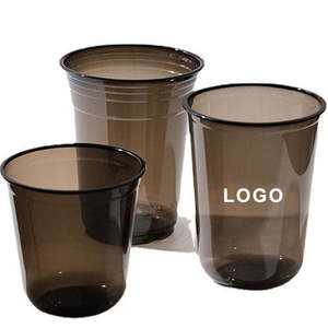 Vaso de Plástico PET de Pared Simple en Forma de U de 89 mm con Logotipo Impreso Personalizado, 10/12/14/16 oz, Ideal para Café Helado, Jugos y Smoothies - Product Image 1