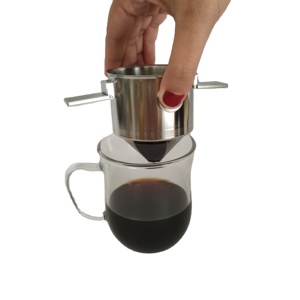 Filtro de Café Reutilizable de Acero Inoxidable, Doble Capa, Plegable, Estilo Americano, con Dos Asas, Capacidad <span class=keywords><strong>para</strong></span> 1 Taza - Product Image 1