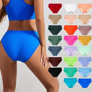 Culottes string taille haute confortables et sportives pour femmes, respirantes, absorbantes, avec logo à la taille, unies et transparentes - Product Image 2