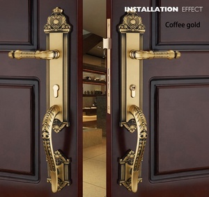 <span class=keywords><strong>Puerta</strong></span> <span class=keywords><strong>Principal</strong></span> de Madera de Estilo Europeo <span class=keywords><strong>para</strong></span> Villa de Lujo, <span class=keywords><strong>Puerta</strong></span> Doble con <span class=keywords><strong>Cerradura</strong></span> de Latón y Manija Decorativa - Product Image 2