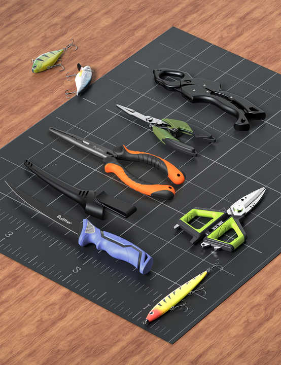 7 Pcs Fishing Tool Kit Fishing Pliers Kit Fishing Gear Fish Hook Remover Fishing Backpack Digital Scale Gripper Sheath Lanyards Separator - View #2