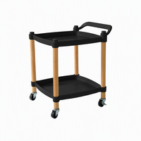 Chariots en plastique pratiques de style nordique avec pieds en bois pour cuisine et salon – Offre populaire