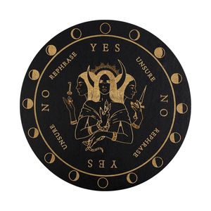 Planche Ouija en bois Tailai - Planche de divination ronde avec alphabet et chiffres, design boule de cristal pour femmes, pour rituels spirituels Wicca - Product Image 3