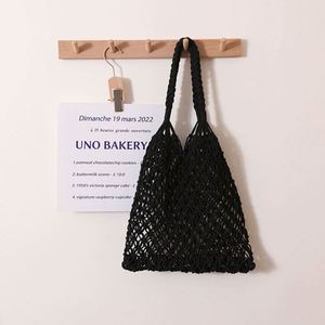 Bolsos de malla de ganchillo tejidos a mano para mujer, de un solo hombro, portátiles, huecos, de paja, para playa, verano, ocio, viaje y pesca - Product Image 4