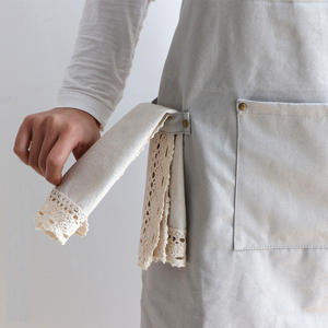 <span class=keywords><strong>Delantal</strong></span> con babero de lona francesa de algodón con logotipo personalizado para el hogar, cocina sencilla, Chef, camareros, artistas, Barista, tienda, Bar, restaurante, trabajo - Product Image 4