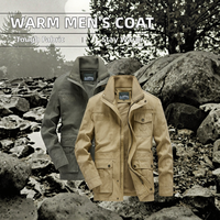 Veste longue d'hiver décontractée pour hommes coupe ajustée manteau chaud épais avec fermeture à glissière coton solide rembourré pour Parkers
