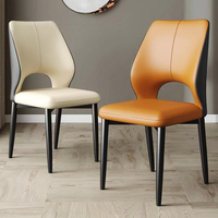 Chaise de Salle à Manger Luxe Italien Métal Moderne MDF Qualité Hôtelière Haut de Gamme pour Table à Manger Maison Tabouret à Dossier pour Salon Chambre