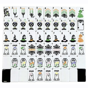 Tuiles de Mahjong américaines personnalisées en acrylique à trois couches, motif floral océanique botanique Mardi Gras, mandala, pour 4 joueurs - Product Image 4