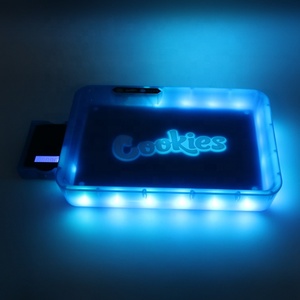 New Plastic 27cm Glow LED Backwoods Rolling Tray With Digital Pocket Scale Rolling Tray Wholesale