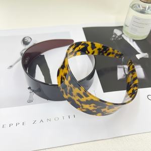 Serre-tête large en acétate écaille de tortue, épingle à cheveux rétro imprimé léopard ambre, accessoire capillaire tendance du moment - Product Image 3