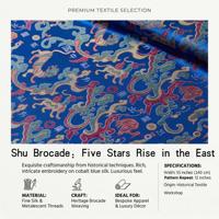 Vente directe d'usine, tissu en soie 100% naturelle, motif traditionnel chinois, brocart de luxe rouge, bleu, noir