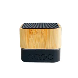 A16 Wooden TWS Studio Wireless Blue tooth Radio Speaker for Gift Custom OEM ODM Mini Sound Bar Portable LED Speaker